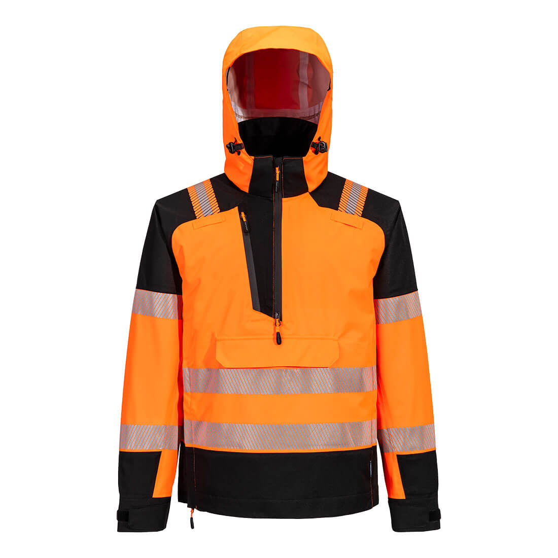 Portwest T161 - PW3 Hi-Vis Overhead Rain Jacket (3L) Orange/Black